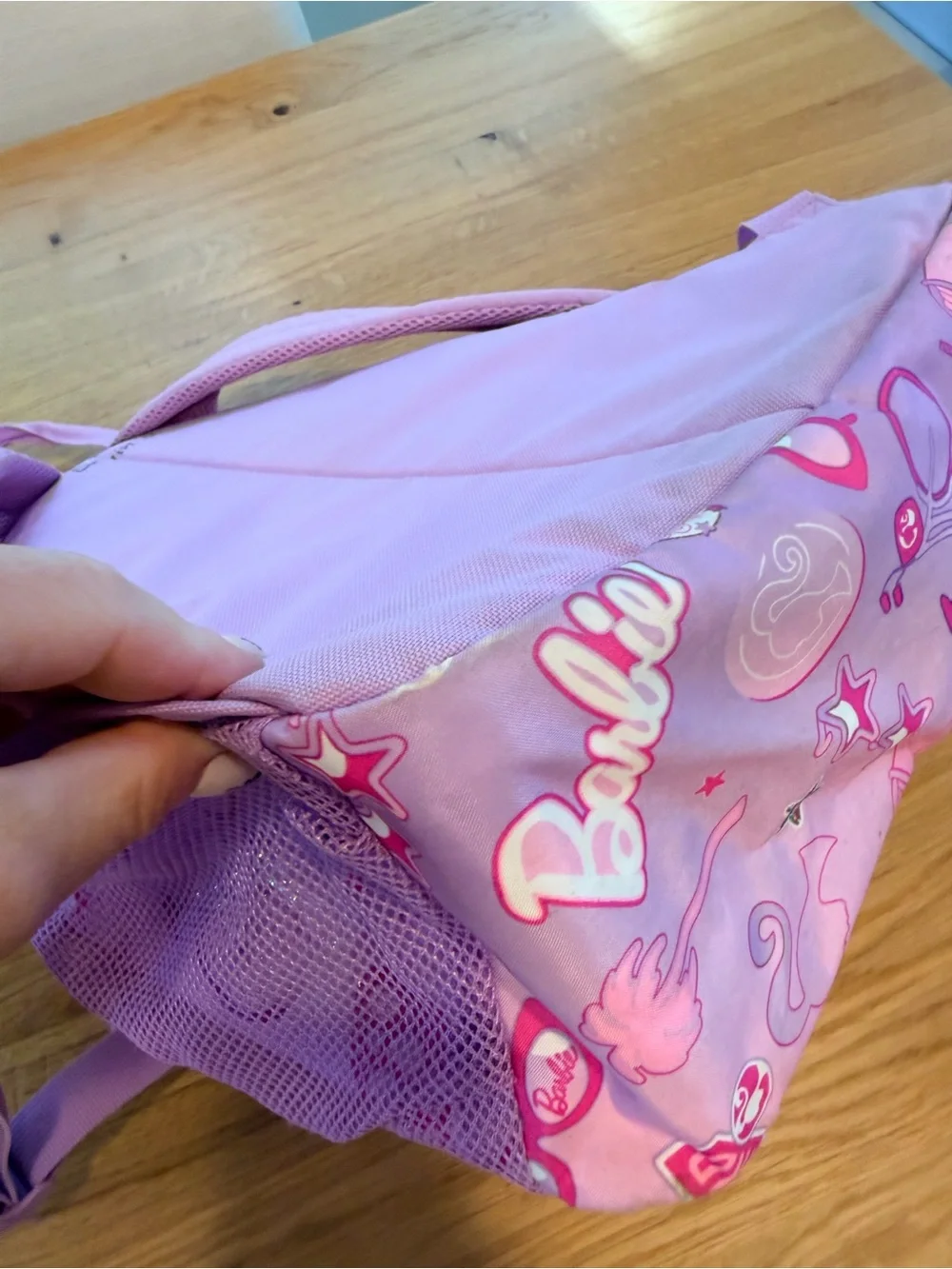 Barbie Pink Printed Kids Backpack with Icon Pattern